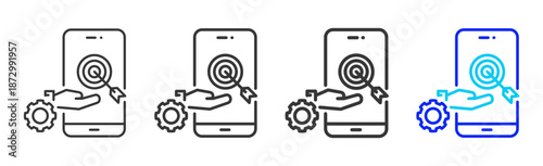 system cycle icon set collection creative outline style for electronic data interchange with multiple thickness variations suitable for business system workflow integration
