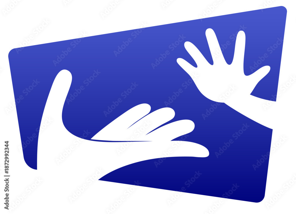 Obraz premium Helping hands logo for remote assistance and social hotline