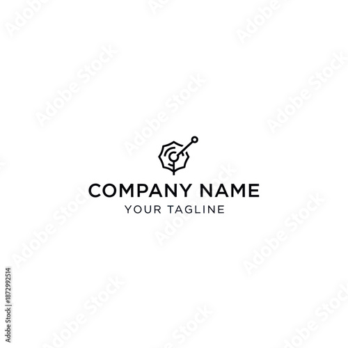 Simple Black Logo Design Template Placeholder.