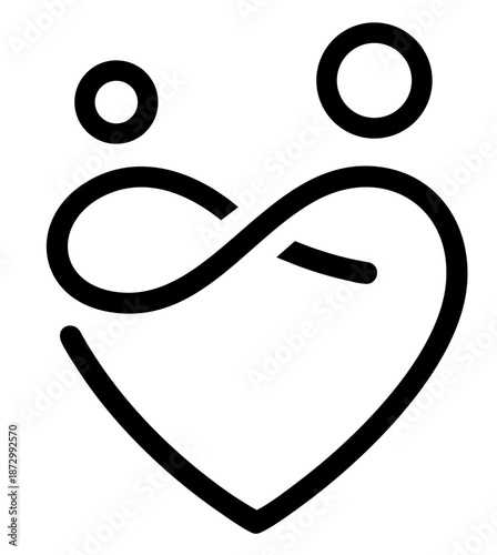 Abstract Family Heart. Relationship and Child Care Logo for Counseling, Parenting Programs, Social Foundations