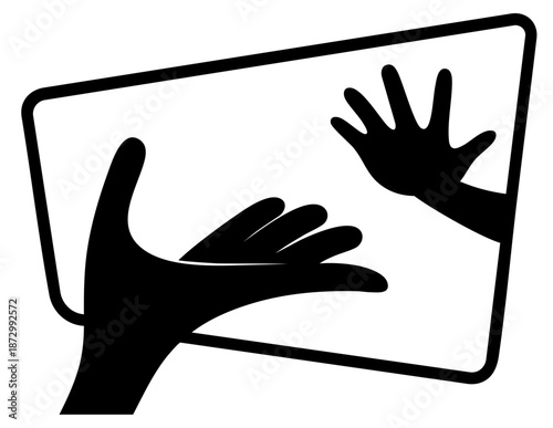 Helping Hands Through Screen — Online Support and Digital Care Concept for Child Protection, Social Services, Remote Assistance