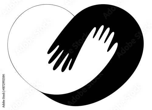 Embrace Heart. Love and Care Logo for Adoption Centers, Child Support Organizations, Family Unity