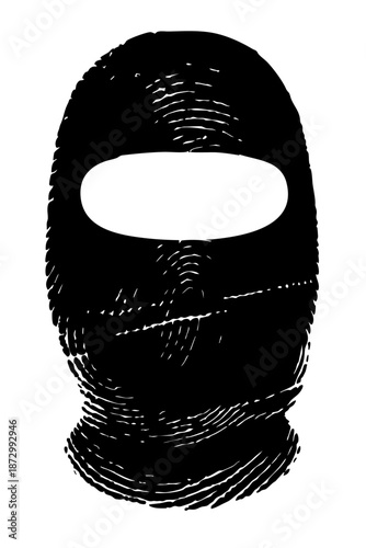Fingerprint Masked Face Silhouette, Anonymous Digital Identity and Cyber Crime