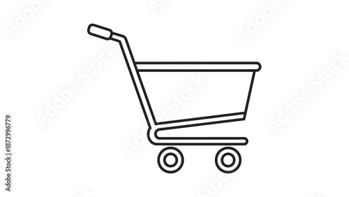 Shopping Cart Icon Line Art.