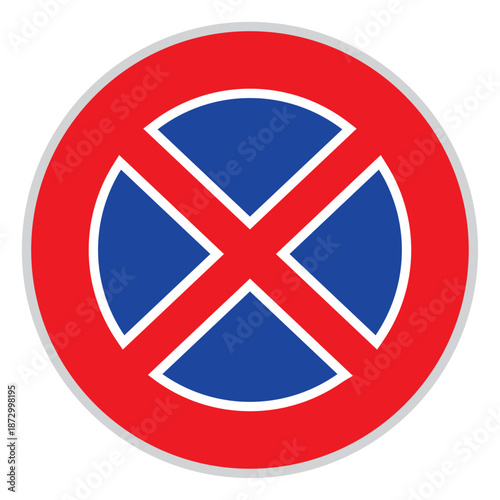 No stopping traffic sign with crossed circle, road regulation symbol for parking restriction, control and urban safety Free Download No stopping traffic sign with crossed circle, road regulation symbol for parking restriction, control and urban safety - GFXLoad