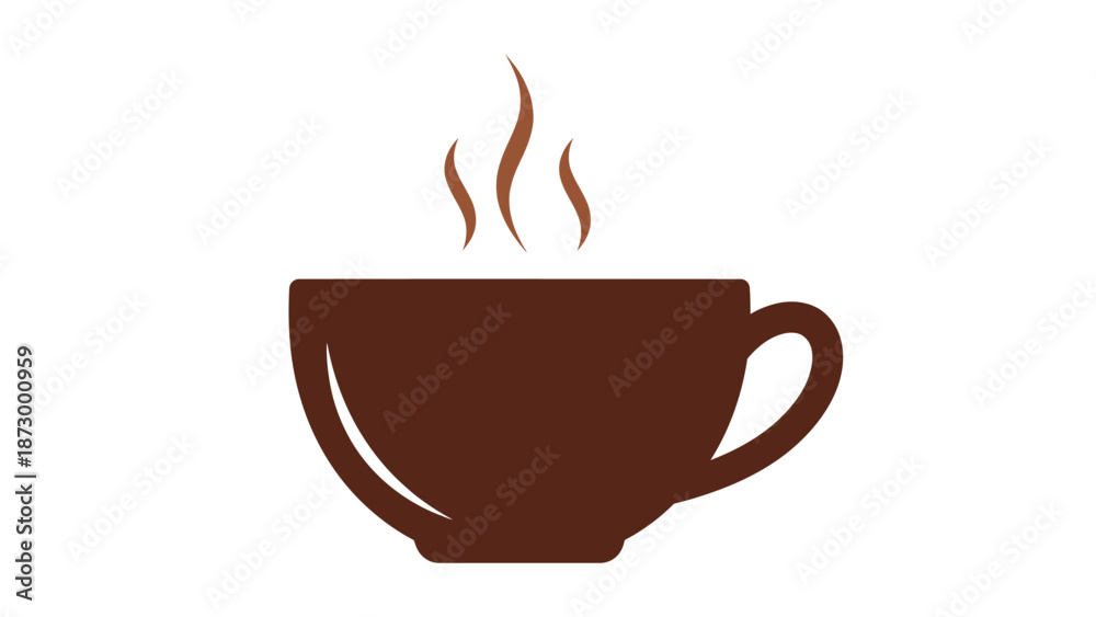 Fototapeta premium Hot Coffee Cup Steam Icon.