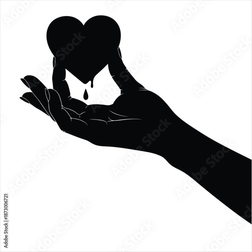 Girl With Melting Heart Silhouette