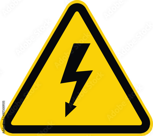 Electric Shock Warning Sign Symbol.