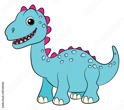 A brontosaurus dinosaur on white background