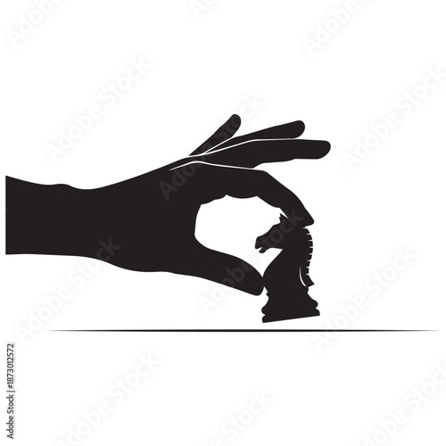 Hand moving chess piece in strategic game