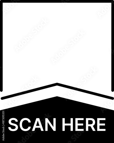 Black scan here frame