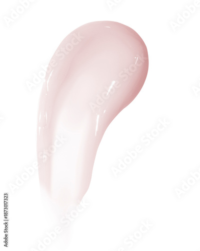 Cosmetic smear of balm mask gel on white background.
