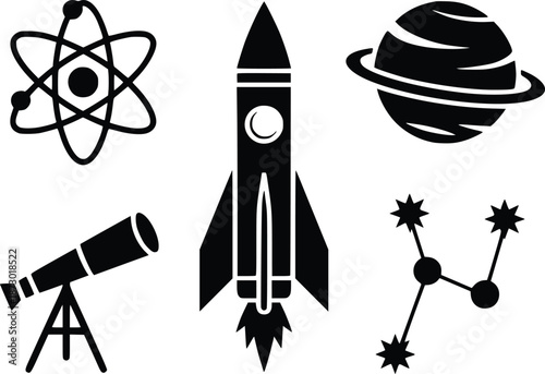 Space exploration icons