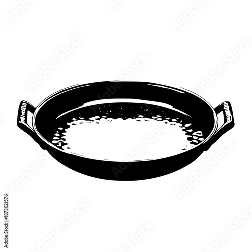 Vintage Copper Pan Light Bread | Clean, isolated vector art for creative projects.