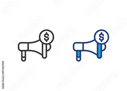 Ad Budget Icon Set Multiple Style Collection
