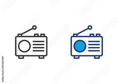Radio Ad Icon Set Multiple Style Collection