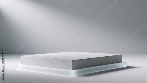 Wallpaper Mural Minimalist display platform illuminated by soft, natural light effects Torontodigital.ca