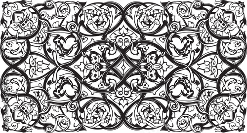 Luxury Islamic Arabesque Floral Ornament Pattern for Decorative Design Borders and Backgrounds