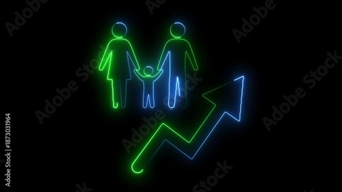 Bar chart for growing business progress by month. Developing company growth during the year. Technology hud style computer animation. 