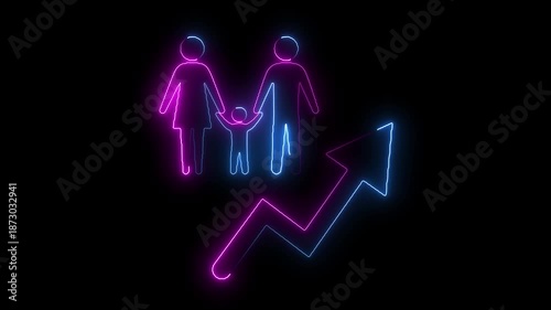 Bar chart for growing business progress by month. Developing company growth during the year. Technology hud style computer animation. 