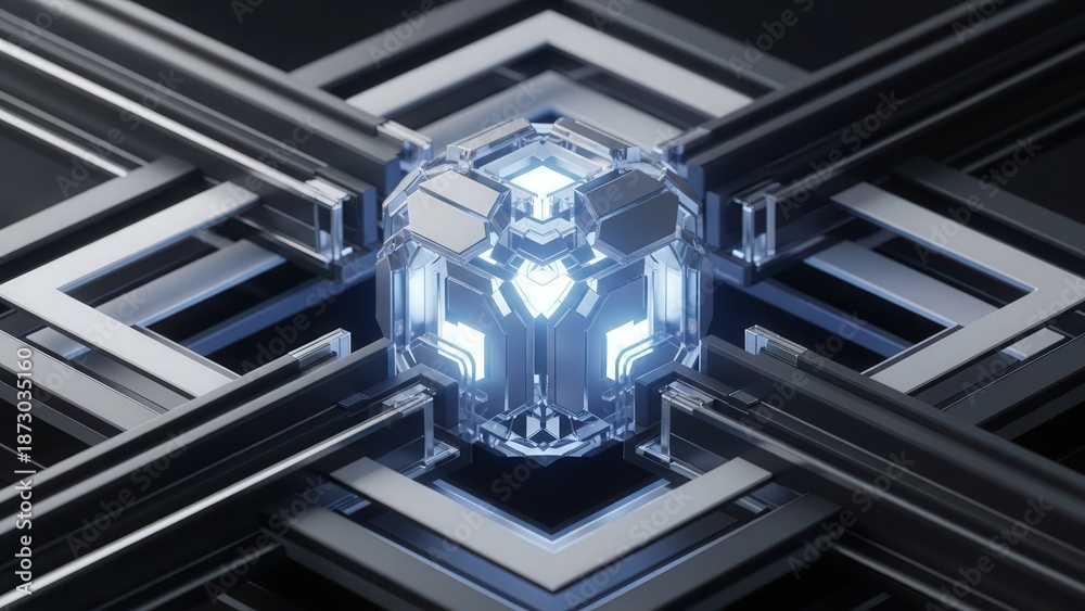 Obraz premium Engineered industrial design with precise lighting and readouts