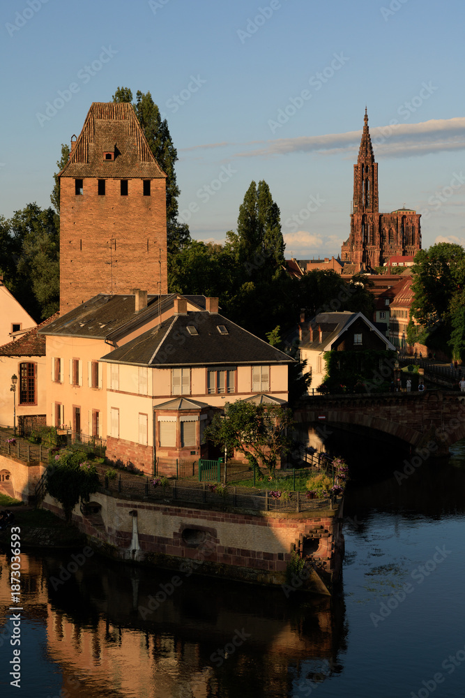 Obraz premium Strasbourg Old Town at Sunset, Alsace, France