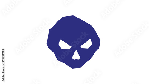 Dark Blue Skull Icon
