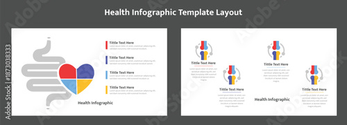 Medical infographic template, anatomical heart and bone icons