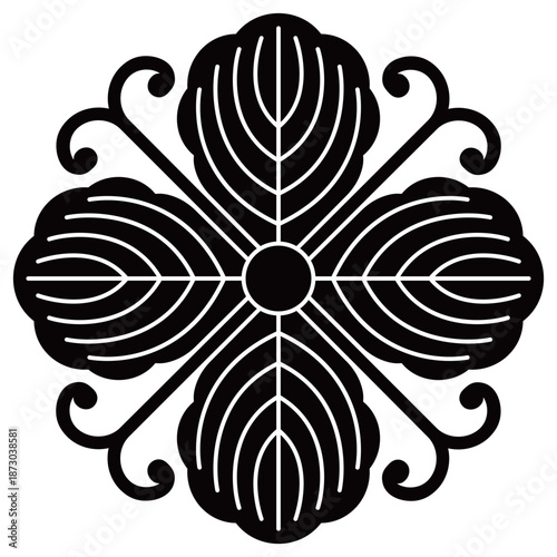 家紋です。四つ蔓柏といいます。