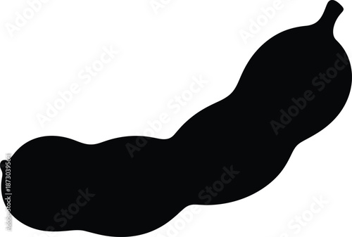 Black silhouette of an elongated object with bulbous sections
