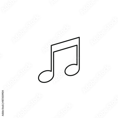 Simple black eighth note icon on white background