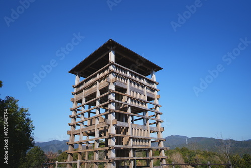 宮崎県綾町の尾立展望台のやぐら