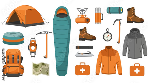 Essential Camping and Hiking Gear Collection for Outdoor Adventures.