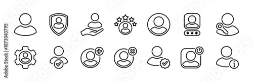 User Profile Icons Set Account Person People Member Avatar Symbol Identity Sign In Login Social Media Contact Customer Human Resource Management Vector
