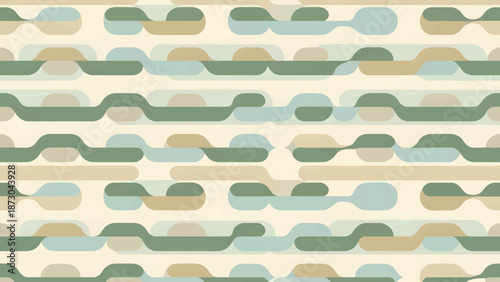Abstract seamless organic pattern with soft earth tones symbolizing rhythm, repetition, harmony, and modern decorative surface design