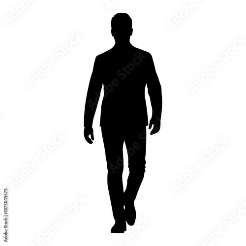 Silhouette of a man in a suit walking towards the viewer Vector