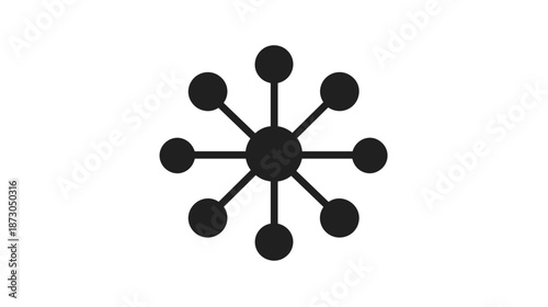 Black Network Diagram with Central Node.