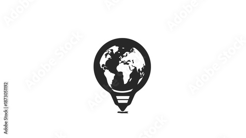 Light Bulb with Globe Inside Illustration.