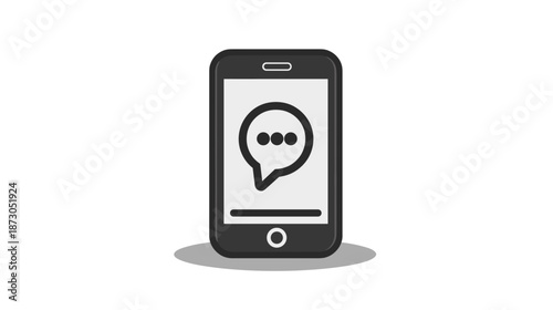 Smartphone with Messaging App Icon Display 1.