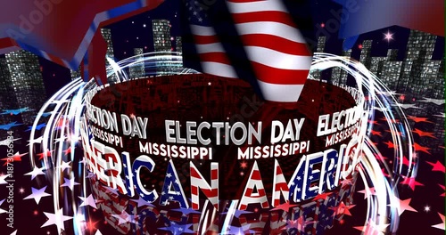 Election Day in Mississippi – American Voting, Democracy and Patriotic Background Video
