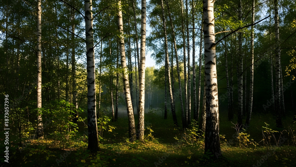 Obraz premium sun rays in forest