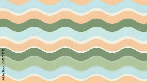 Seamless abstract wavy pattern with soft pastel colors creating a calm flowing rhythm for modern backgrounds, wallpapers, textiles, and branding design