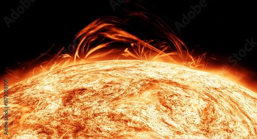 Tableau sur toile Sunlight, Corolla, solar flares, 3D illustration