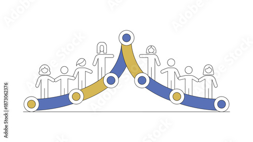 Diverse group of people connecting and collaborating in harmony