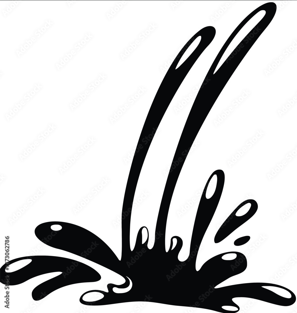 Obraz premium Black liquid splash white