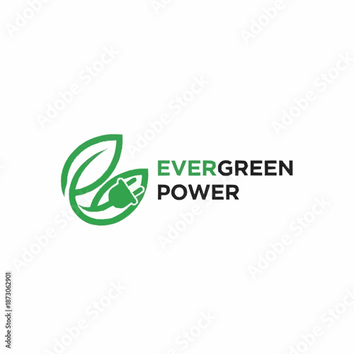 Evergreen Power logo with green leaf and electric plug symbol.