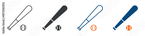 Baseball Icon Set Multiple Style Collection 