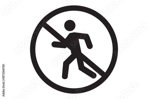 No pedestrian access sign icon vector. restricted entry symbol. vector illustration.