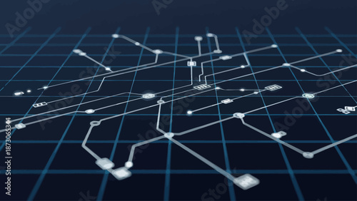 Futuristic digital network connection background illustration.