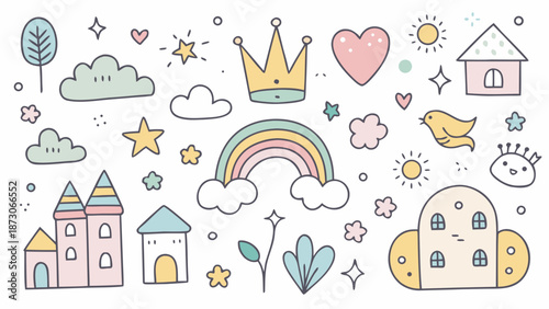 Whimsical fantasy illustration featuring enchanted elements Vector